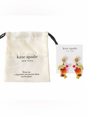 Kate Spade Sweet Treasures Drop Earrings NWT Cocktail Glasses MSRP $128